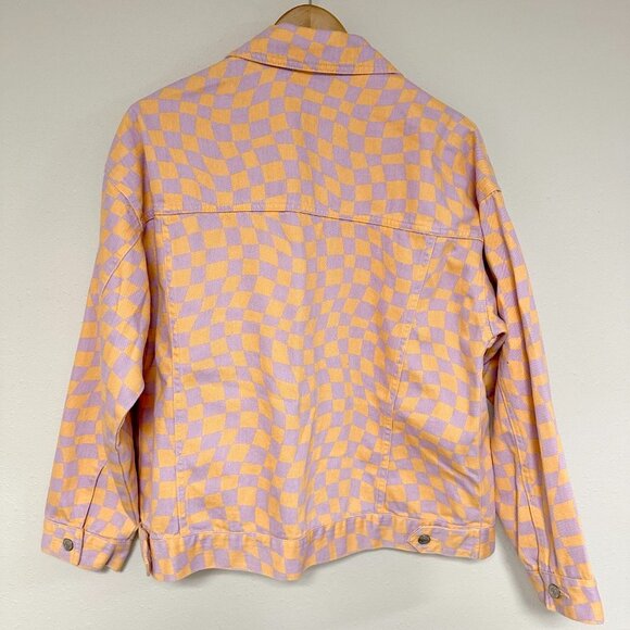 Oversized Checkered Denim Jacket - Picture 6 of 12